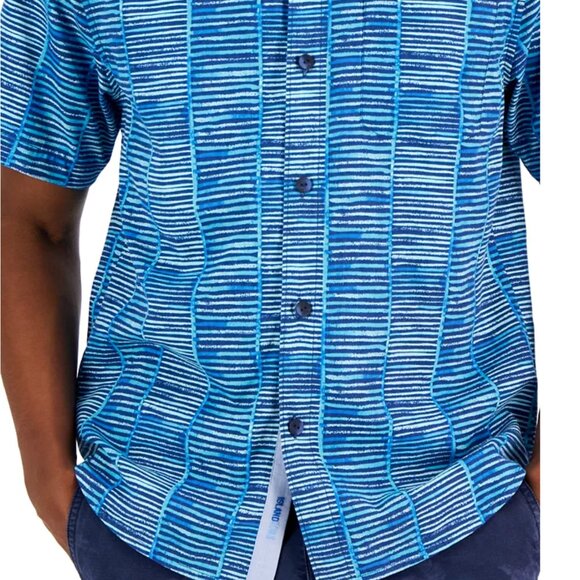Tommy Bahama Bamboo Beach Blue Stripe Silk Blend Shirt | Island Zone | Men's XL - Picture 3 of 10